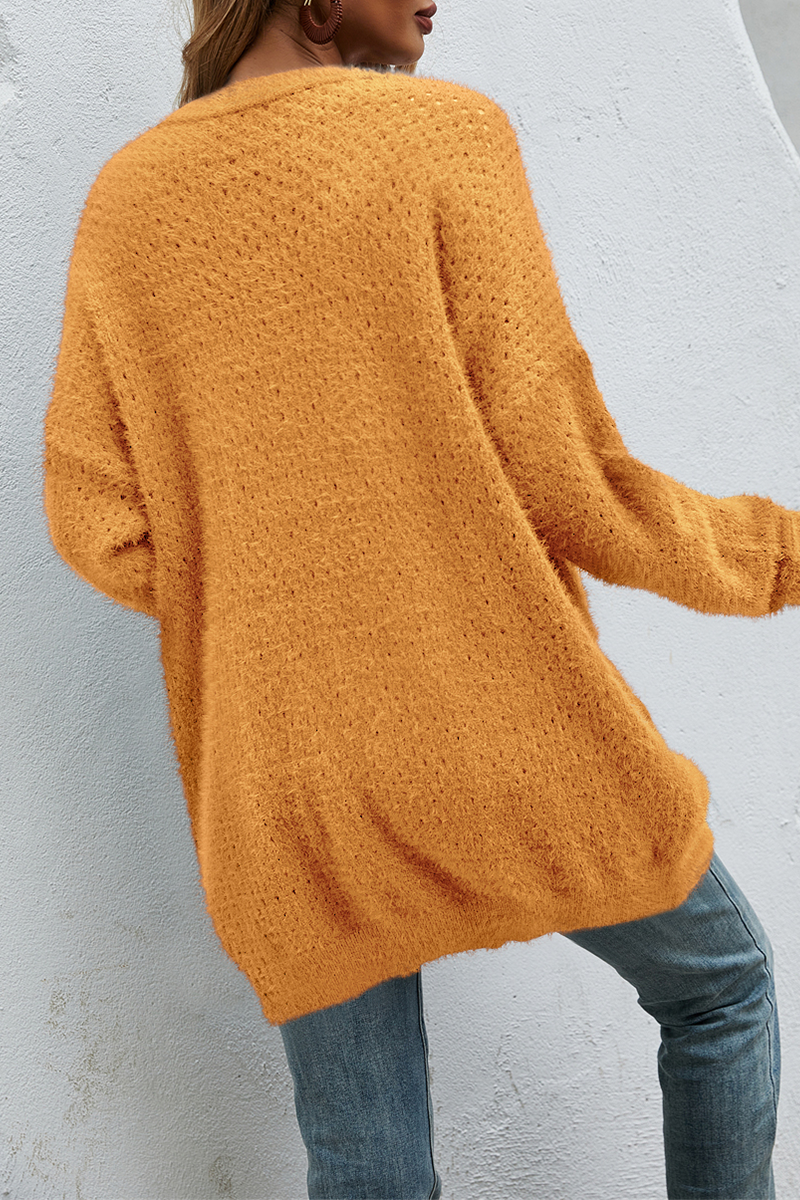 Patchwork Pocket Tops Sweater
