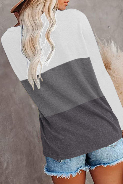 Split Joint O Neck T-shirts(6 Colors)