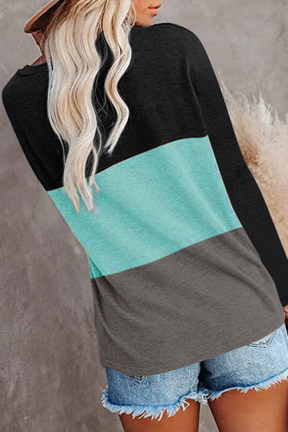 Split Joint O Neck T-shirts(6 Colors)