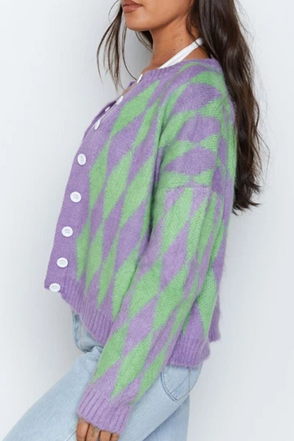 Geometric Buckle Tops Sweater