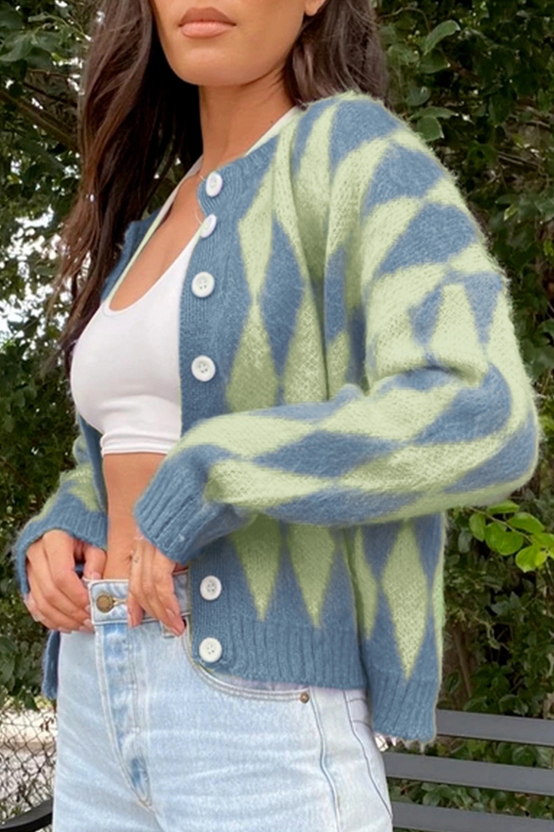 Geometric Buckle Tops Sweater