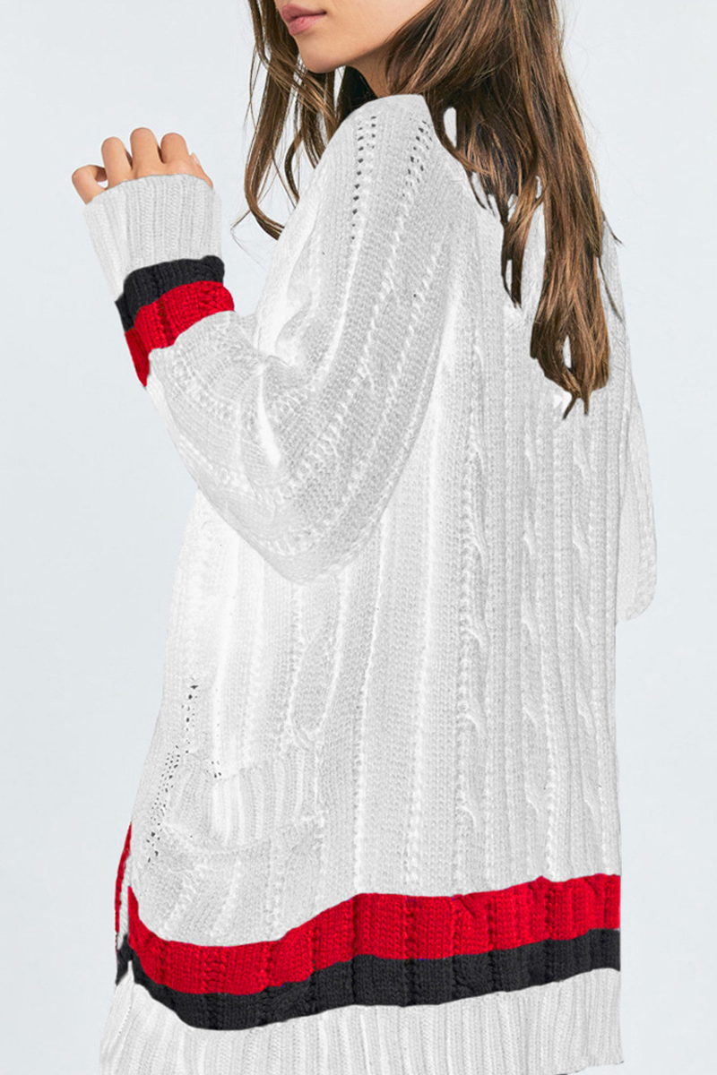 Striped Pocket Tops Sweater