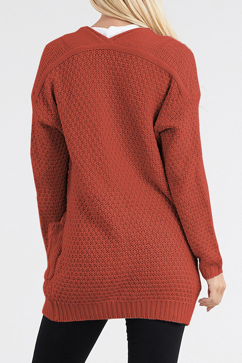Patchwork Pocket Tops Sweater