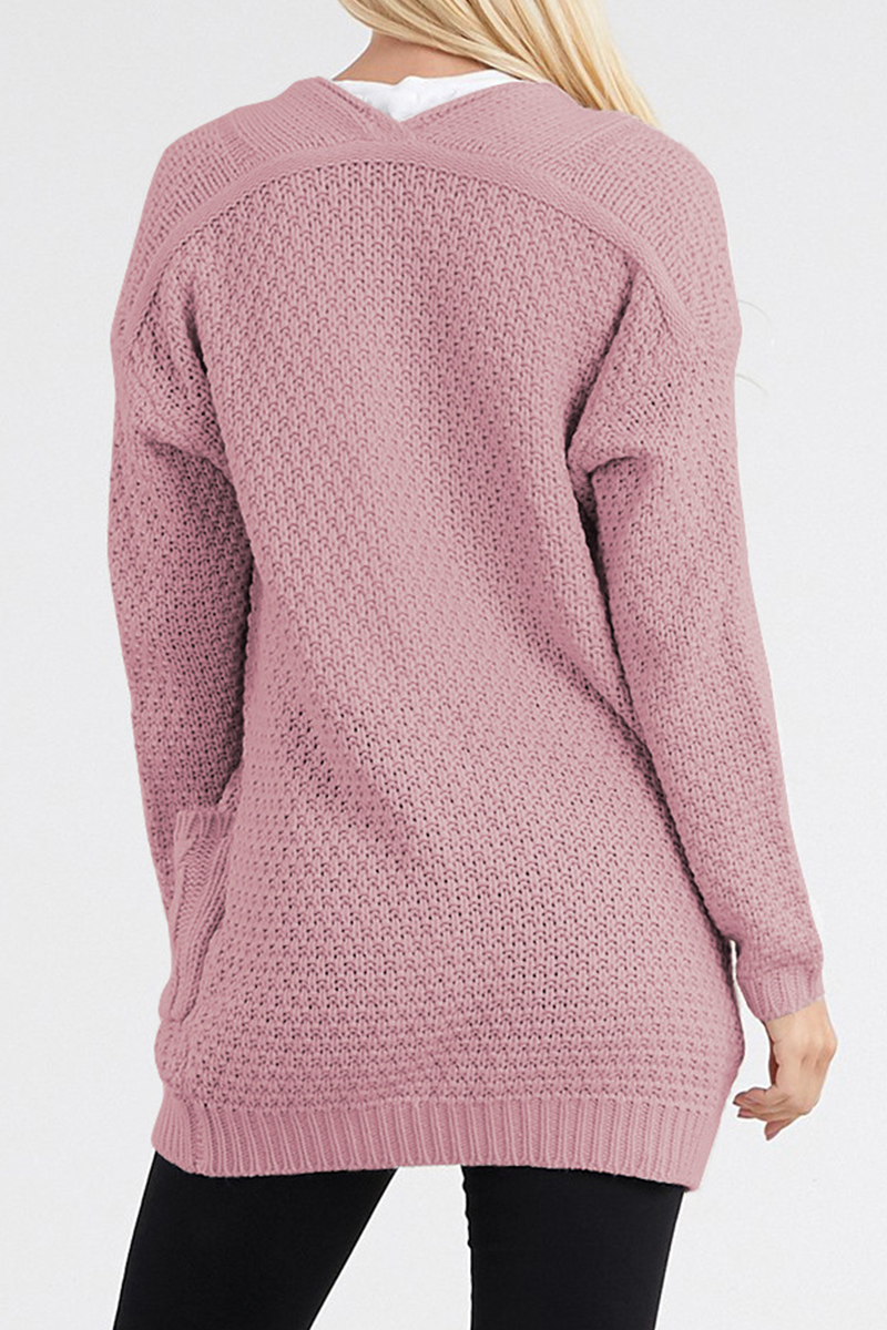 Patchwork Pocket Tops Sweater