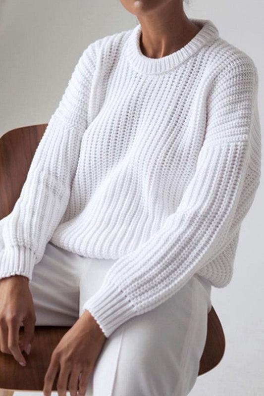 Patchwork O Neck Sweater(5 Colors)