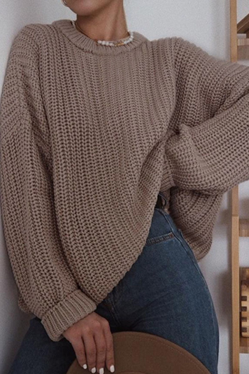Patchwork O Neck Sweater(5 Colors)