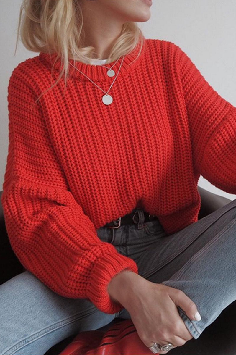 Patchwork O Neck Sweater(5 Colors)