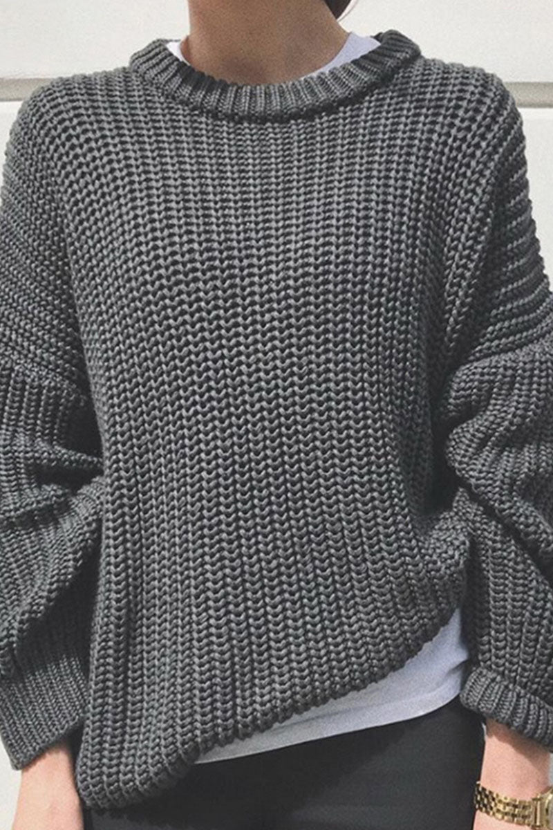 Patchwork O Neck Sweater(5 Colors)