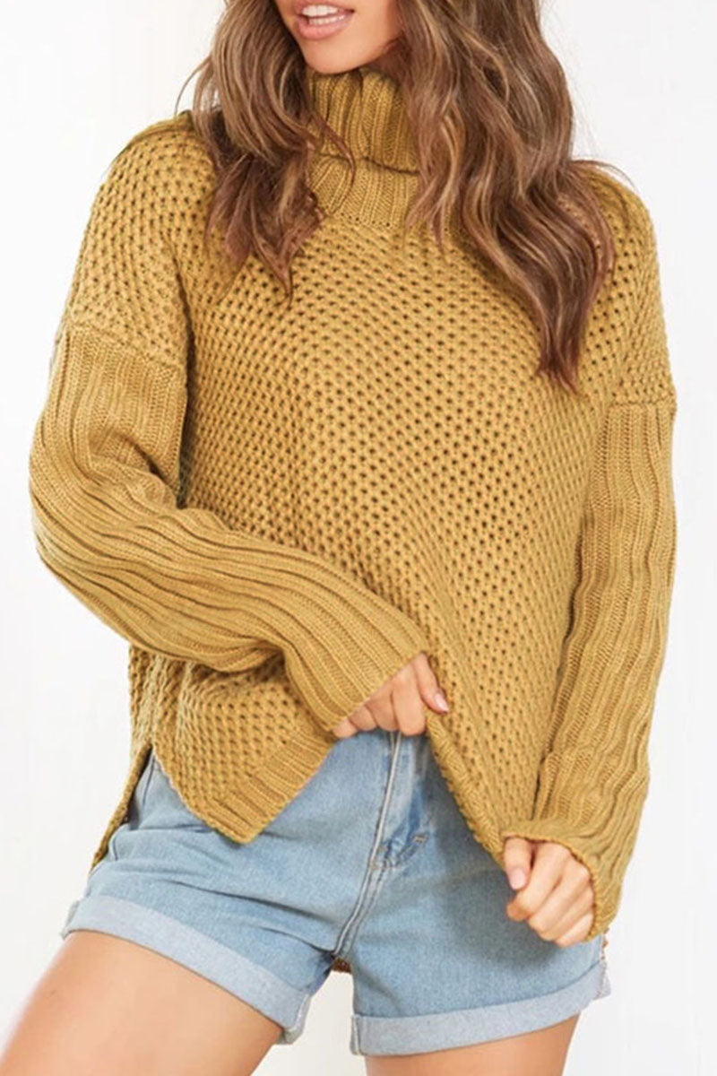 Patchwork Turtleneck Sweaters