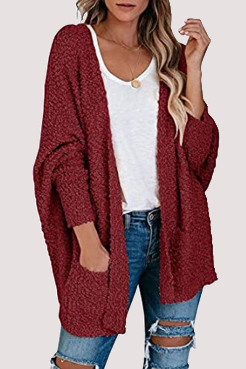Pocket V Neck Tops Sweater(8 Colors)