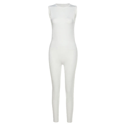 New Sleeveless Slim High Top Sports Jumpsuit