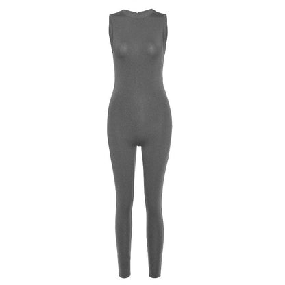 New Sleeveless Slim High Top Sports Jumpsuit