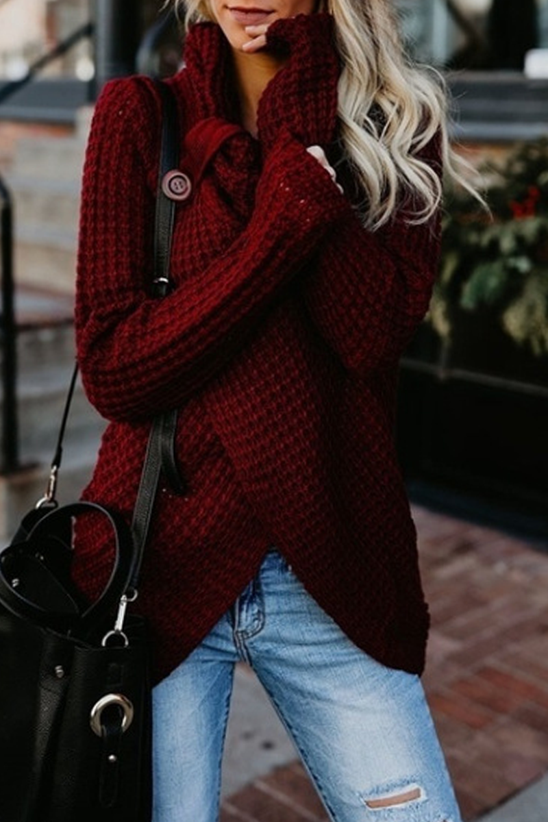 Buckle Turtleneck Sweaters(6 Colors)