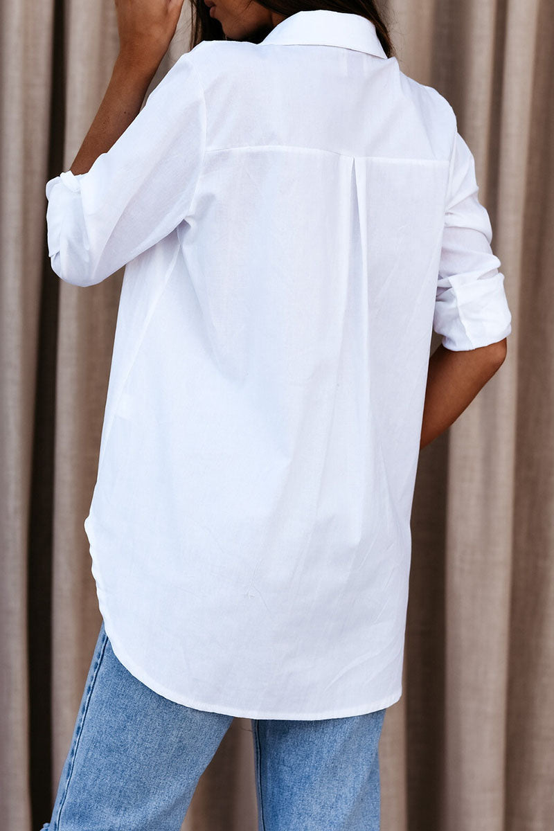 Patchwork Turndown Collar Blouses (4 Colors)