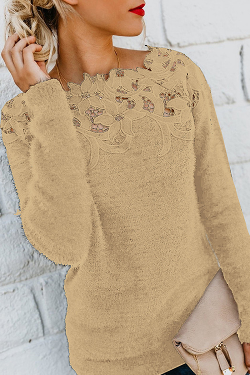 Lace Hollowed Out Off the Shoulder Tops Sweater(10 Colors)