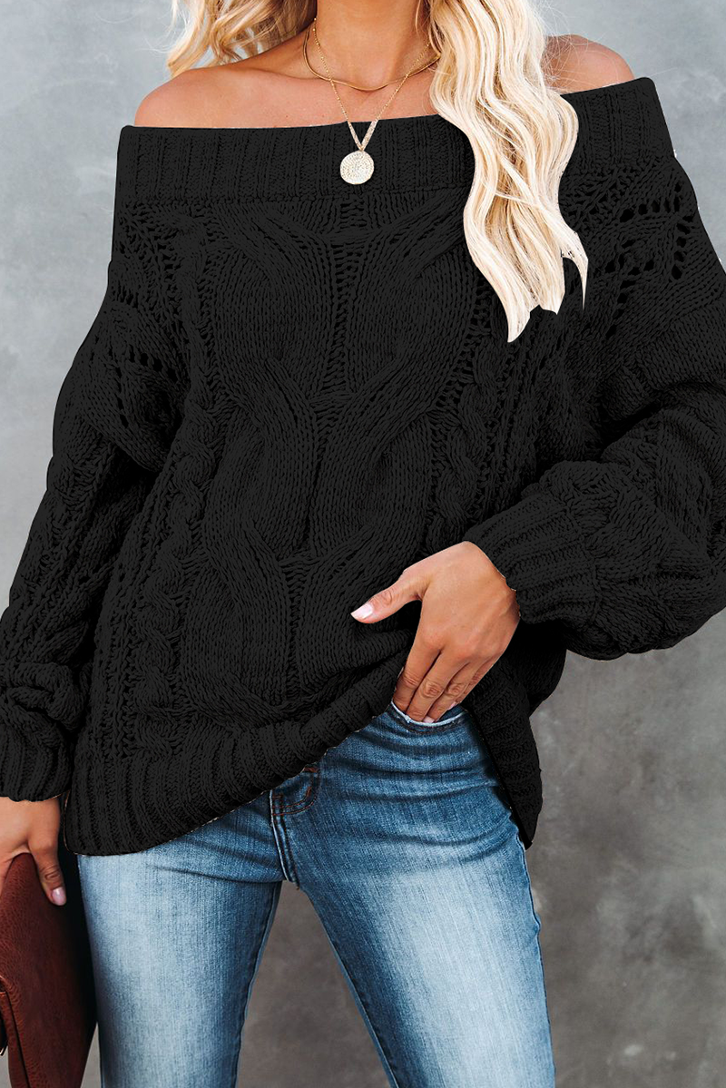 Street Patchwork Off the Shoulder Sweater(5 Colors)