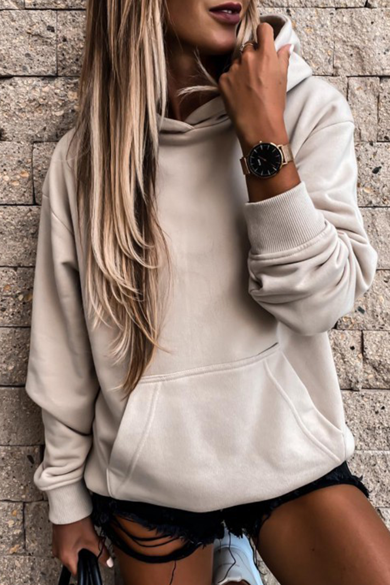 Street Patchwork Pocket Hooded Collar Hoodies(4 Colors)