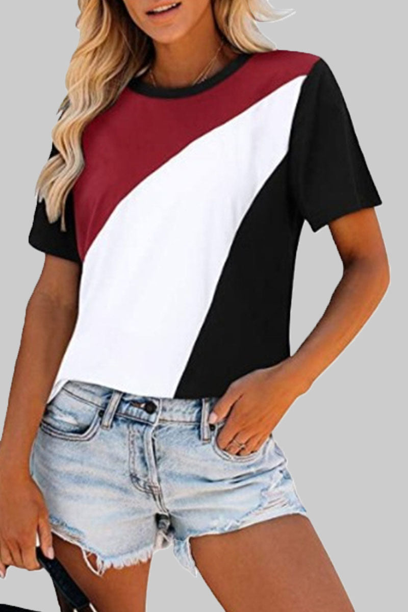 Split Joint O Neck T-shirts