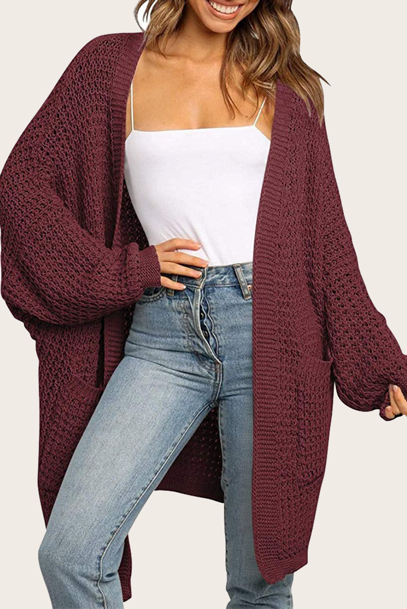 Pocket V Neck Tops Sweater(10 Colors)