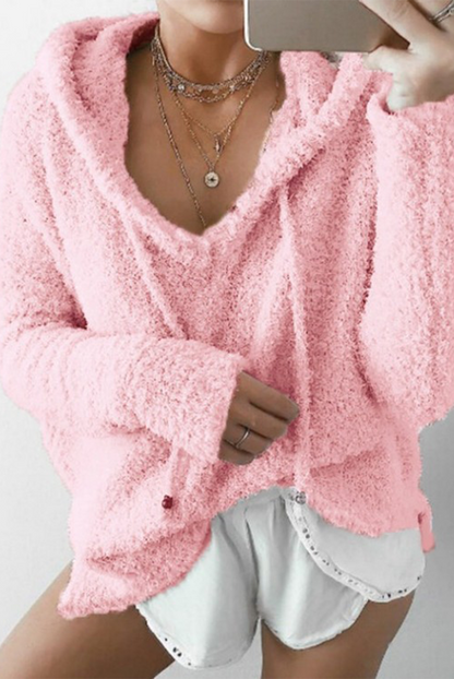 Patchwork Draw String Hooded Collar Hoodies(7 Colors)