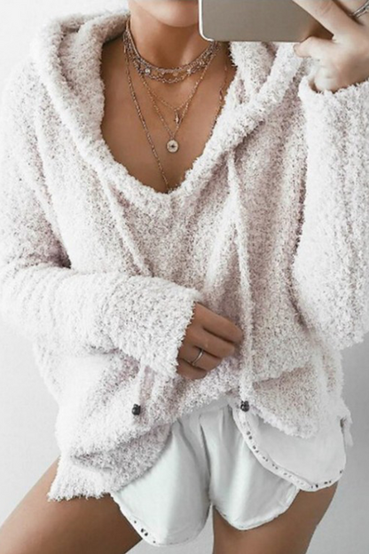 Patchwork Draw String Hooded Collar Hoodies(7 Colors)