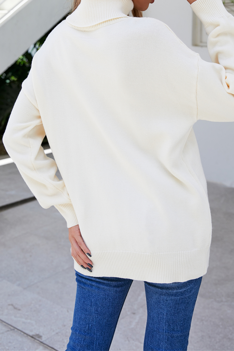 Patchwork Turtleneck Sweaters(4 Colors)
