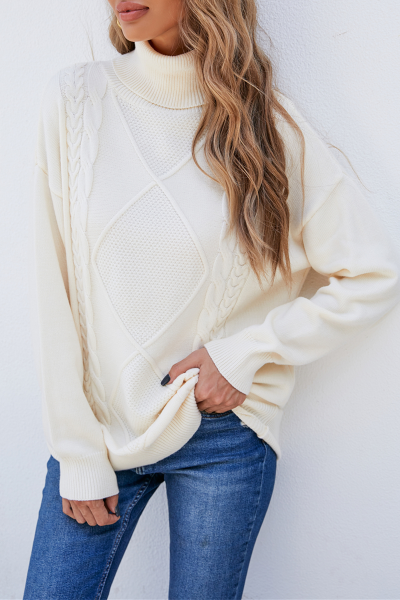 Patchwork Turtleneck Sweaters(4 Colors)