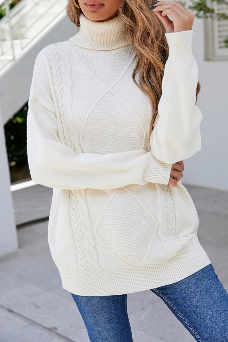 Patchwork Turtleneck Sweaters(4 Colors)