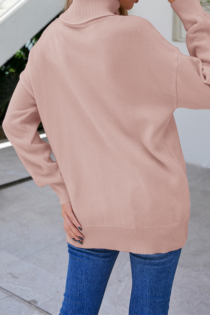 Patchwork Turtleneck Sweaters(4 Colors)