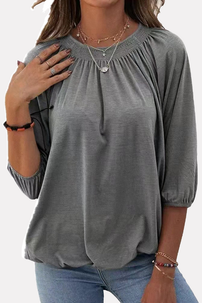 Split Joint Fold O Neck T-shirts