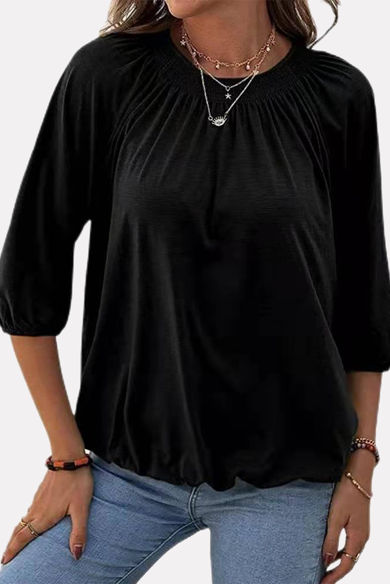 Split Joint Fold O Neck T-shirts