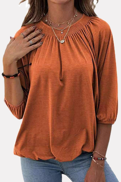 Split Joint Fold O Neck T-shirts