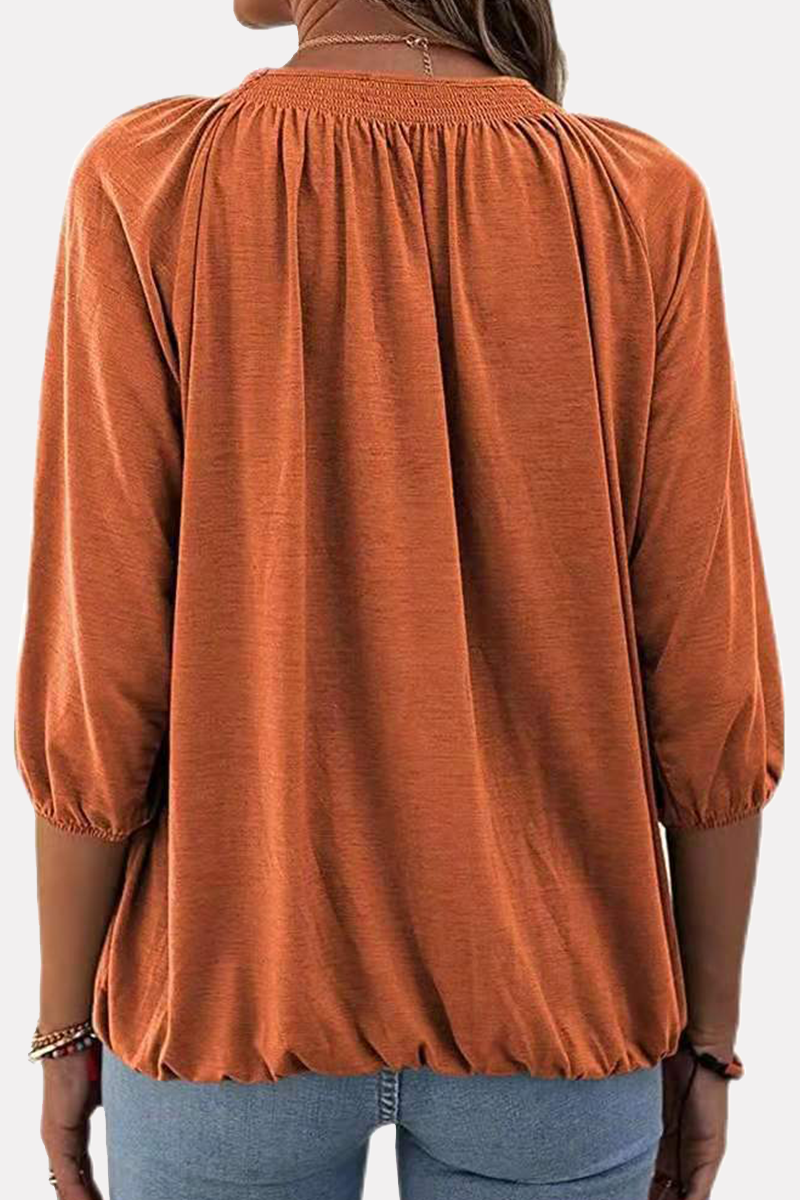 Split Joint Fold O Neck T-shirts