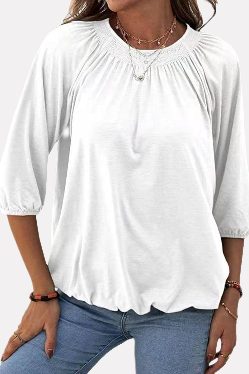 Split Joint Fold O Neck T-shirts