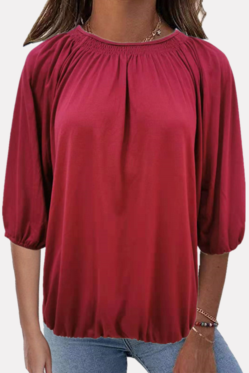 Split Joint Fold O Neck T-shirts