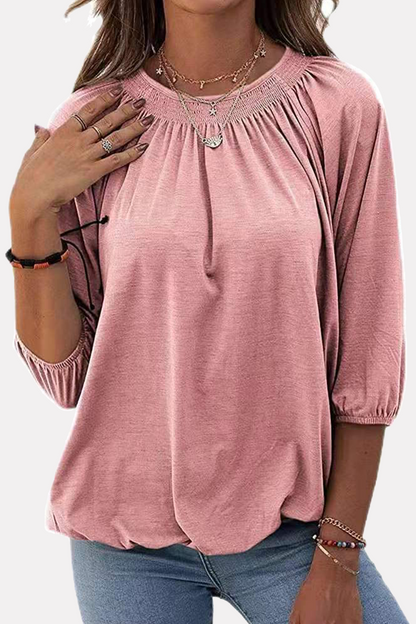 Split Joint Fold O Neck T-shirts
