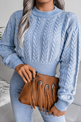 Patchwork O Neck Sweaters(3 Colors)