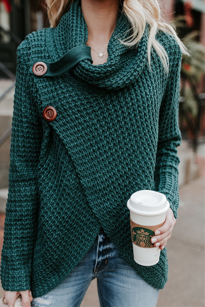 Buckle Turtleneck Sweaters(6 Colors)