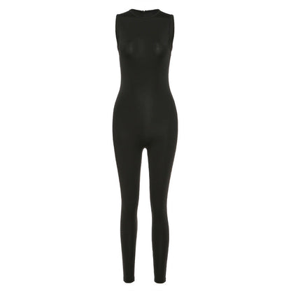 New Sleeveless Slim High Top Sports Jumpsuit
