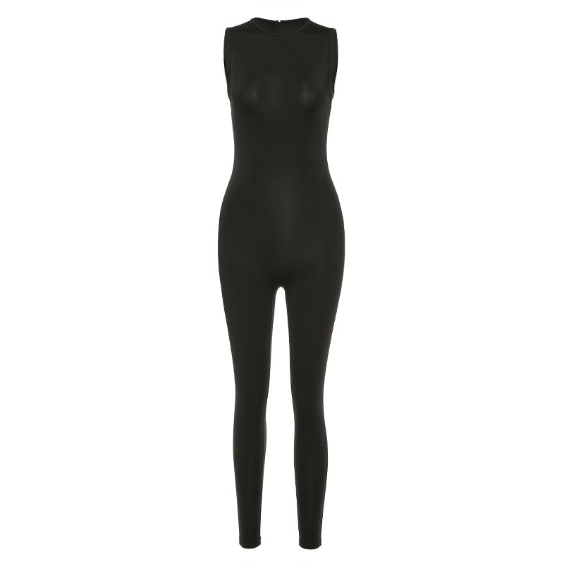New Sleeveless Slim High Top Sports Jumpsuit