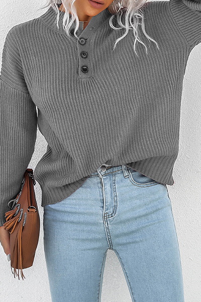 Split Joint Buckle Tops Sweater