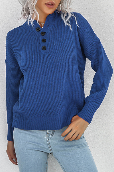 Split Joint Buckle Tops Sweater