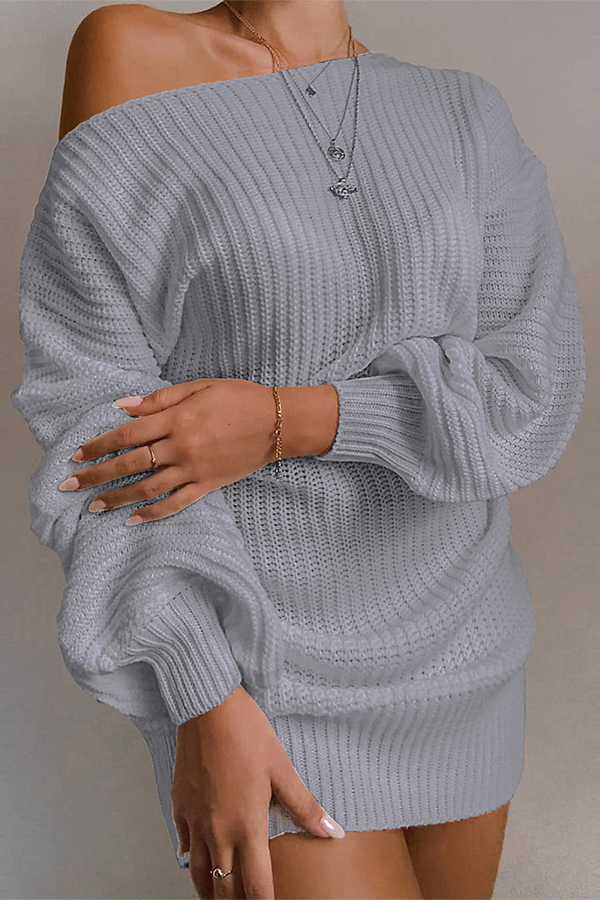 Patchwork Off the Shoulder Tops Sweater
