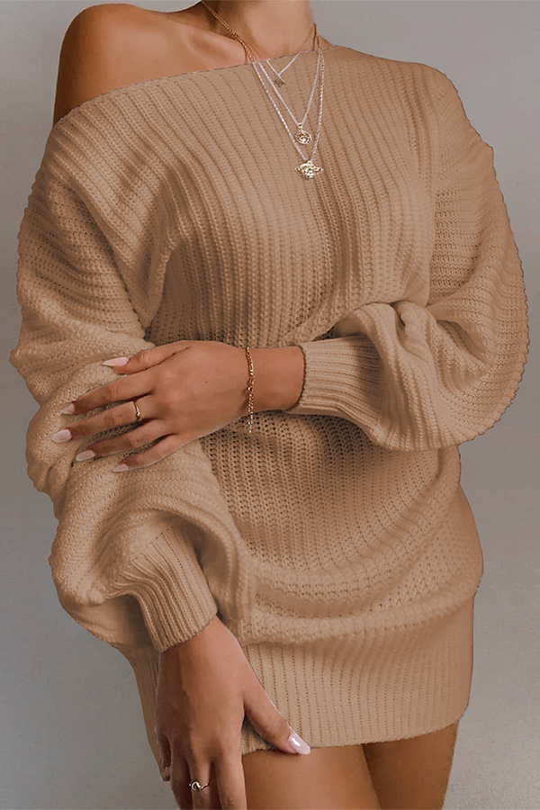 Patchwork Off the Shoulder Tops Sweater