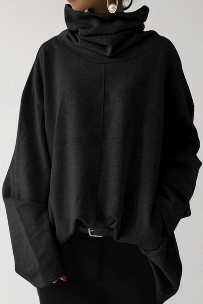Patchwork Pocket Turtleneck Hoodies(5 Colors)