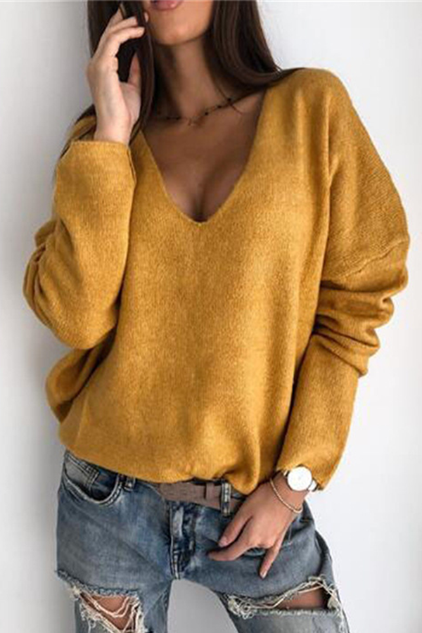 Basic V Neck Sweater(4 Colors)