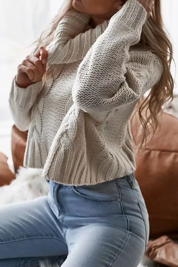 Split Joint Turtleneck Tops Sweater