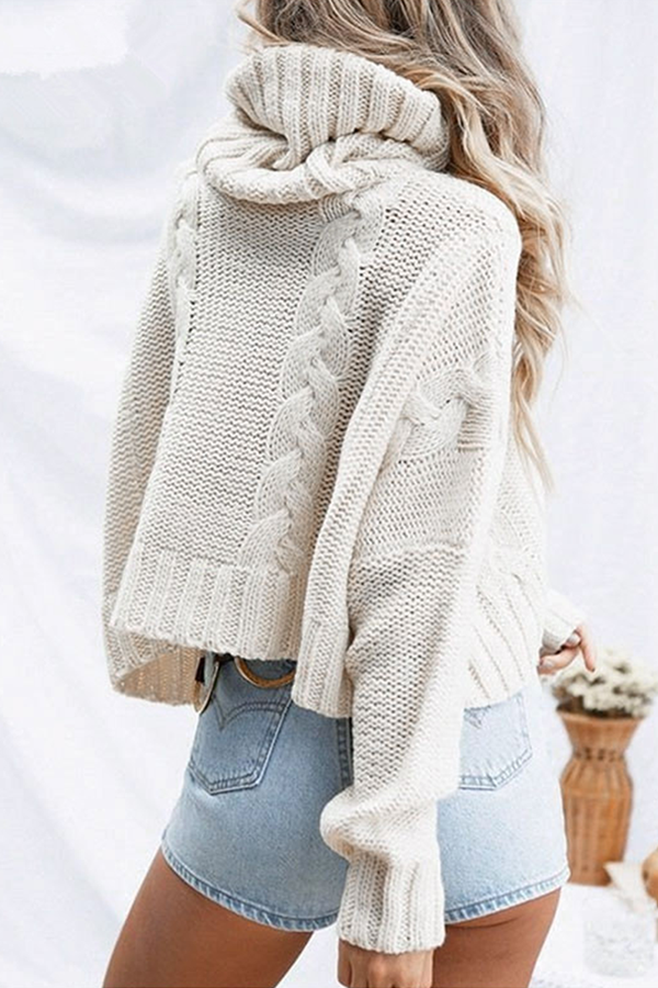 Split Joint Turtleneck Tops Sweater