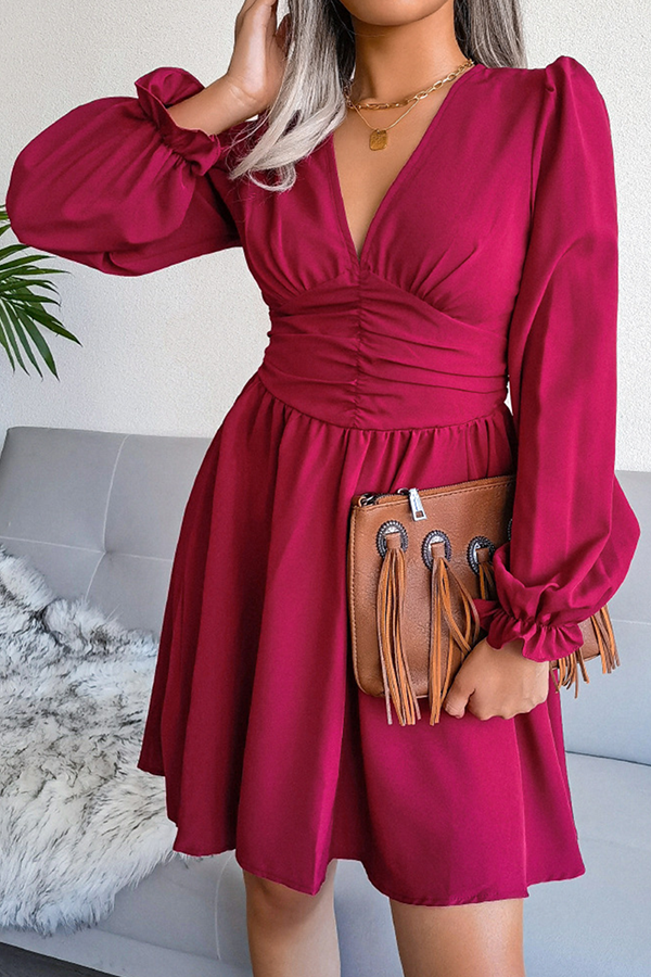 Split Joint Fold Waist Skirt Dresses