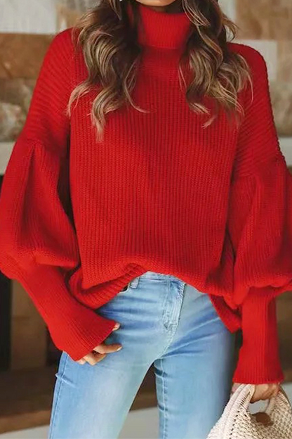 Patchwork Turtleneck Sweater(3 Colors)